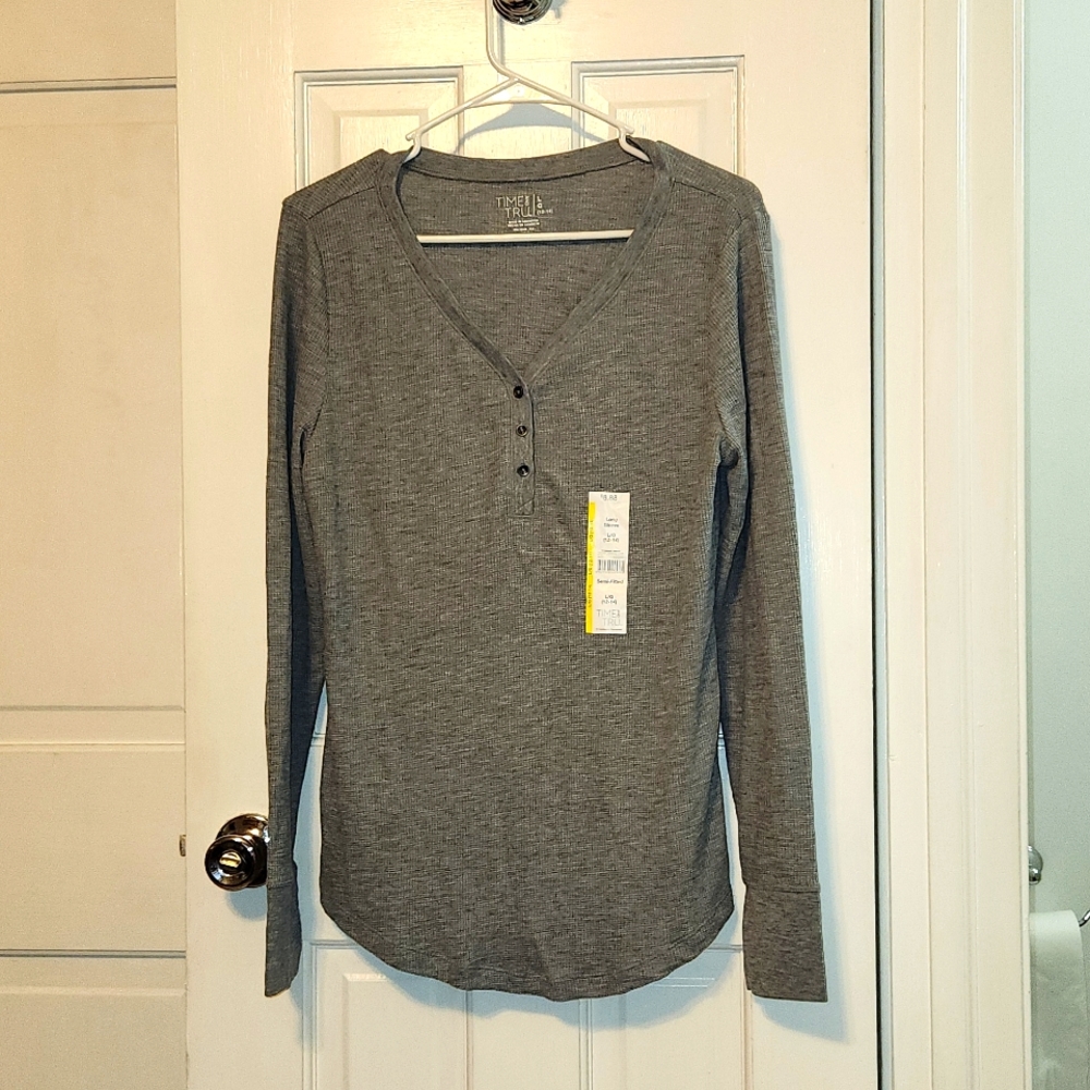Gray Henley shirt NWT